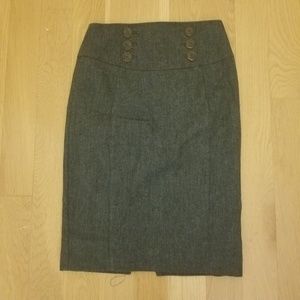 Blue tweed high waisted skirt